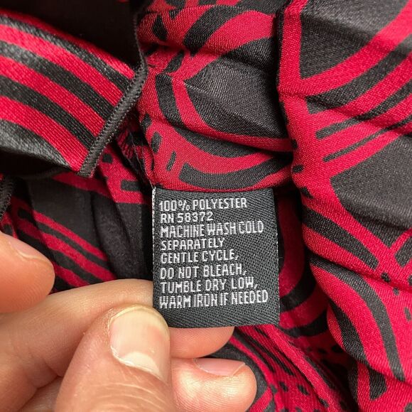 Voir Limited Collection Pleated Dress Womens 18 Red Black Geometric Halter NWT - Picture 6 of 12